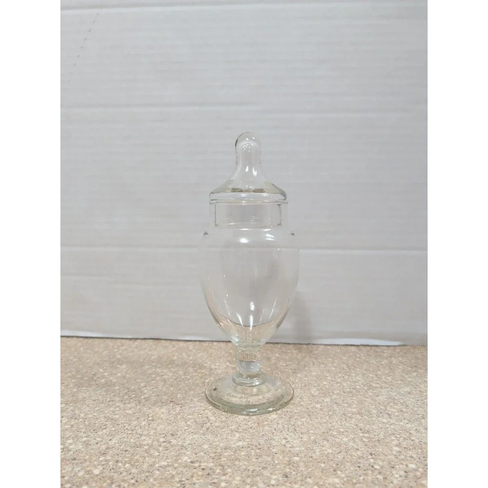 Clear Glass Apothecary Jar with Lid 8 1/4